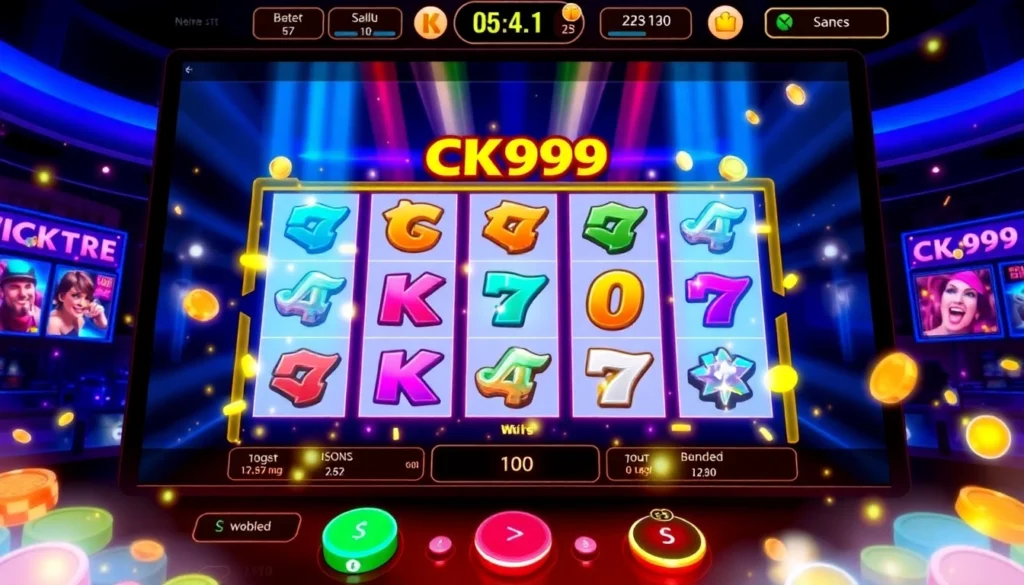 Engaging CK999 game interface showcasing popular slot games with vivid graphics and interactive design for online gambling enthusiasts.