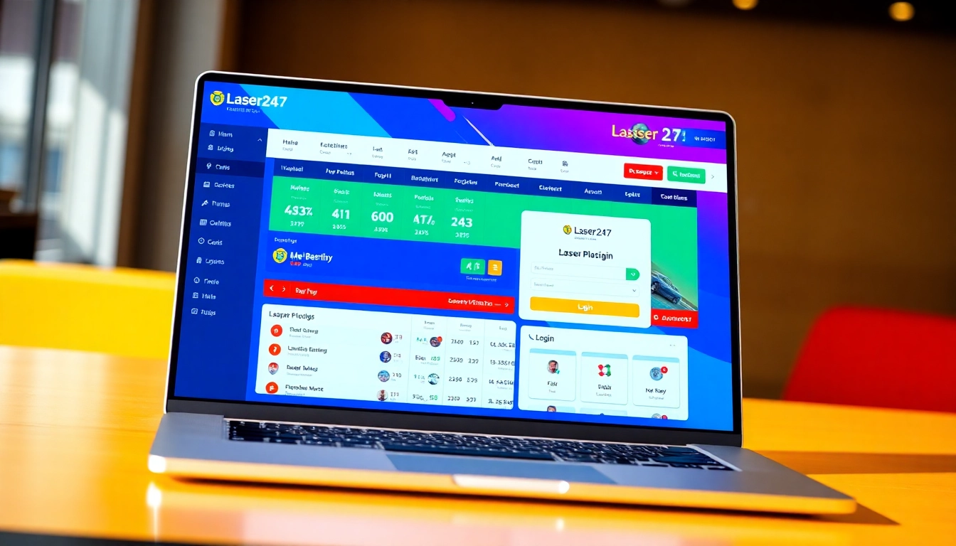 Secure Laser247 Login screen on a laptop showcasing easy access to online betting and casino features for users.