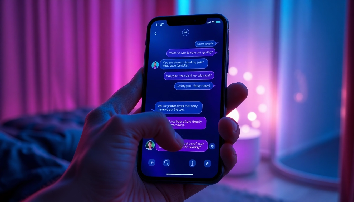 Close-up of a smartphone displaying an AI chatbot conversation in a dimly lit, cozy environment.