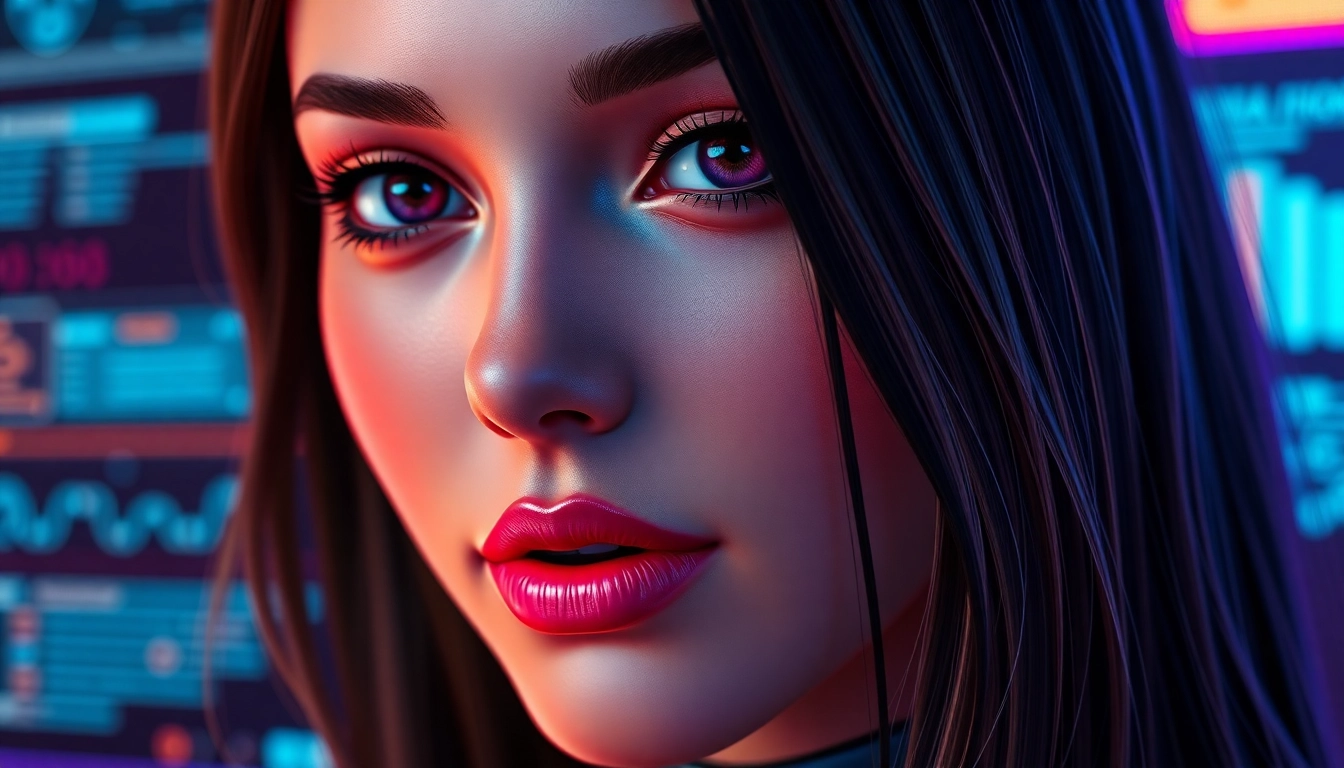 AI girlfriend engaging in a realistic conversation with a user, highlighting unfiltered NSFW chat capabilities and emotional depth.