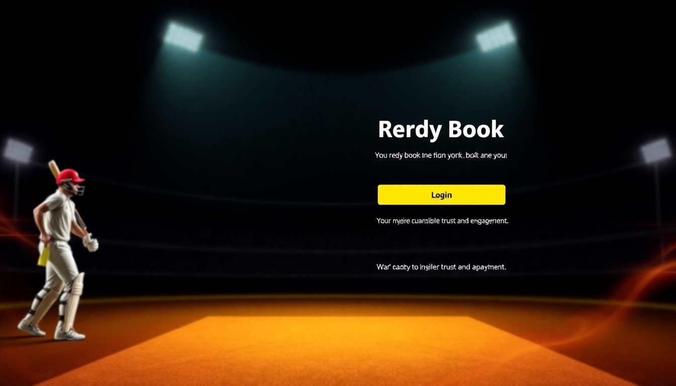 Reddy Book Login interface showing a secure online cricket betting platform, emphasizing easy access and user trust.