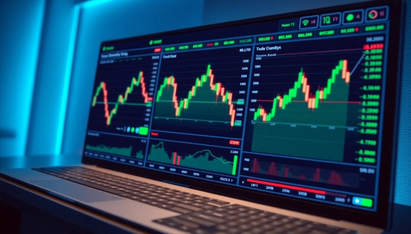 Trading view platform showcasing live market charts and trading analytics for investors and traders