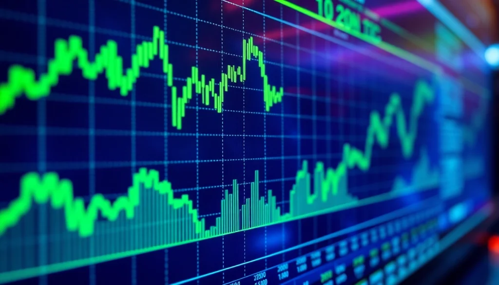 AICoin financial market analysis with real-time data visualization and AI technology elements